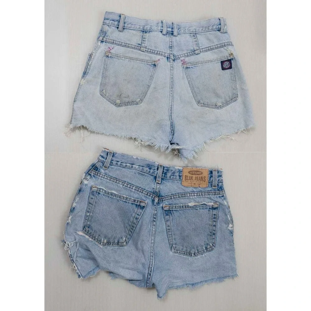 Vintage 90s Old Navy Giorgio Sant Angelo Denim Cutoff Shorts Thrashed Bundle 28